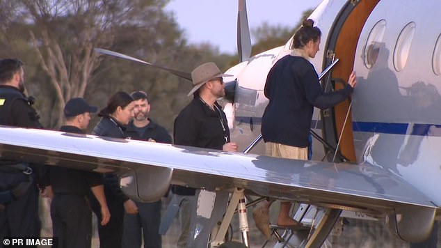 Ms Wilga was rescued on Friday and flown by police plane (pictured) to a hospital in Perth