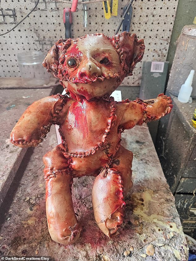 The man behind skin-like bear is South Carolina-based artist Robert Kelly of DarkSeed Creations who had shipped the bear to a client in Victorville, California last week