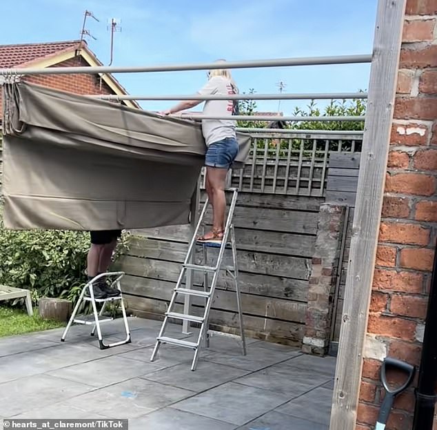 Sarah, who had help from her father, went onto say the lightweight frame was 'easy to put together', however she struggled putting the canopy on