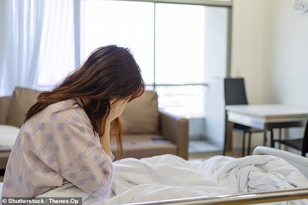'Suddenly a load of people were rushing in - turned out I had a blood clot in my brain that was pushing onto a nerve which made my eyes like that,' the woman recounted (Pictured: stock image)