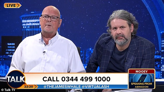 Seen doing his Talk TV show with co-host Ash Gould