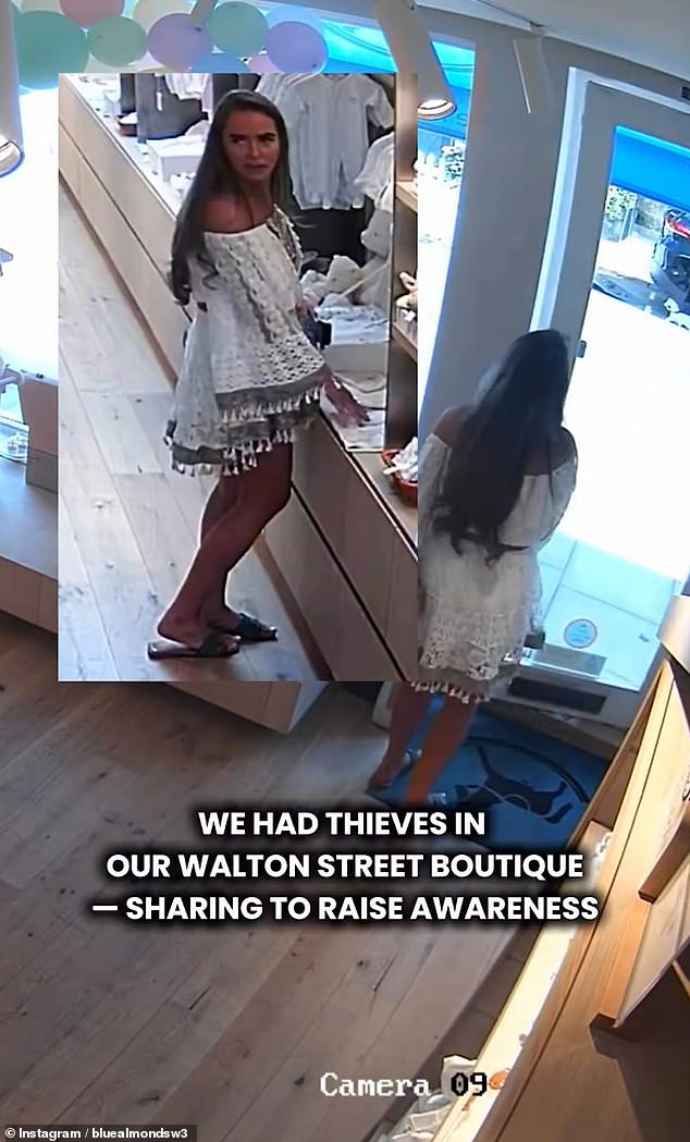 Meanwhile, a woman he is with - dressed in a white summer dress and sliders - promptly follows him out the door, looking back as she makes her exit