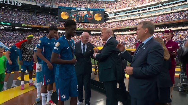 The Blues youngster decided against waiting for the US President and instead accepted the congratulations of Chelsea co-owner Todd Boehly