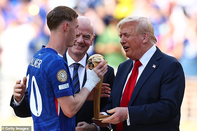 A lip reading expert revealed Trump told Cole Palmer 'I'm a big fan of you' after presenting him with the Golden Ball as the tournament's best player