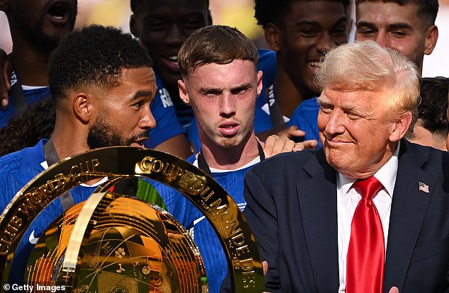 Palmer had appeared baffled by Trump's continued presence during the trophy presentation