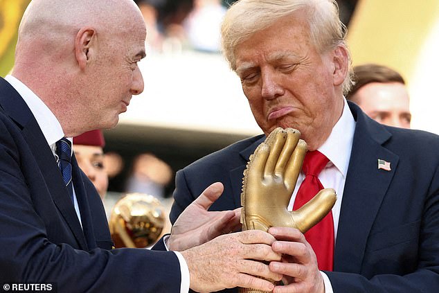 Trump had played a key role in presenting tournament awards following the final
