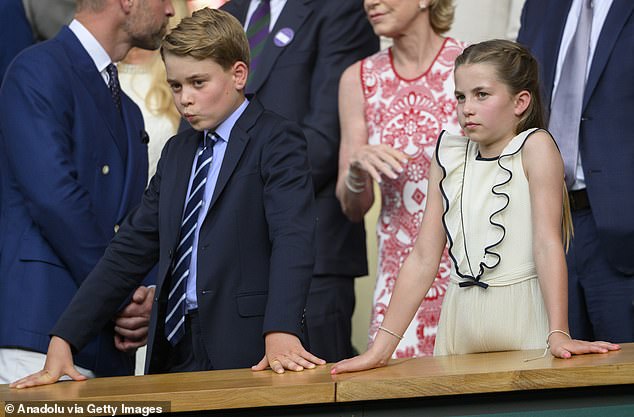 Avid tennis fans George, 11, and Charlotte, ten, looked on in anticipation as they watch Sinner play their favourite player, Carlos Alcaraz