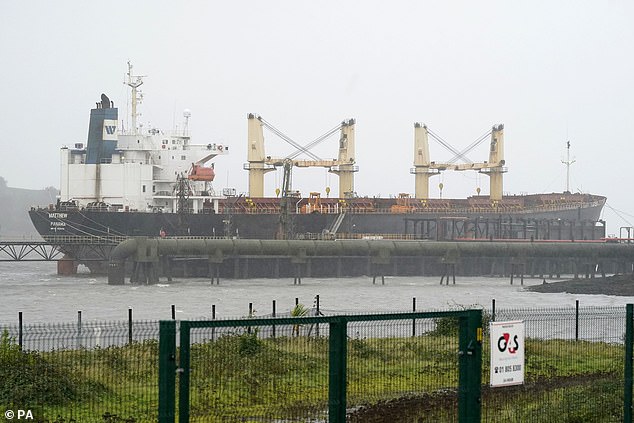 The Panama-flagged MV Matthew entered Irish territorial waters on September 23, 2023, having set off from Curacao