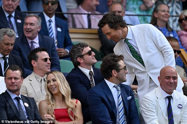 He was seated next to Paul Mescal and Andrew Scott for the games and was pictured greeting those around him on his arrival