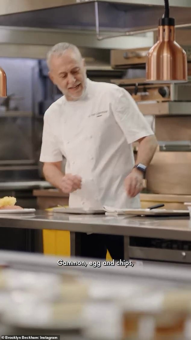 Brooklyn appeared in the ad with the chef