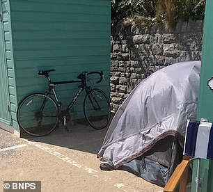 The Davies' arrived at their hut at about 3pm on July 4 to find a man's tent pitched right up against it