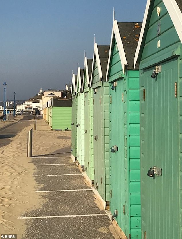 The Davies waited seven years to get their beach hut in 2020 (pictured is the walkway by their seaside cabin)