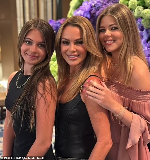 Amanda's meeting with her doppelgänger comes after she threw a lavish Beverly Hills themed party to celebrate her lookalike daughter, Hollie (L), 13, moving schools