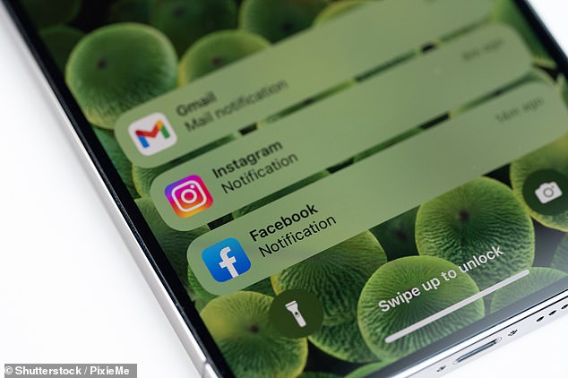 You can also reduce the number of times your screen lights up by cutting down on push notifications. To do this, disable notifications under Settings, Notifications, and selecting the individual app you want to change (stock image)