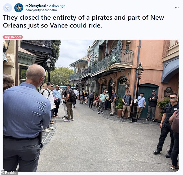 One Reddit user posted a picture of a street in the park that was lined with Secret Service agents, revealing why the ride was closed to regular Disney guests