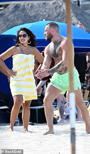 The pair remained by each other's side during the day out