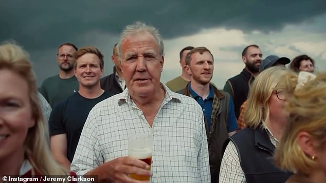 The Top Gear star hired a 34-strong choir of British farmers to sing their own rendition of the classic opera tune - with a twist
