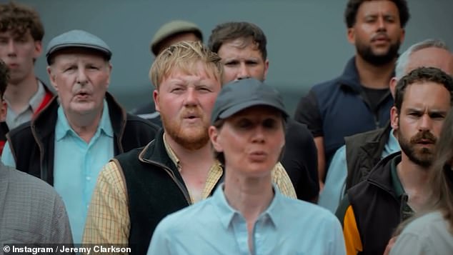Jeremy and Clarkson's Farm star Kaleb Cooper joined the choir in singing 'F*** me it's good', instead of the classic version