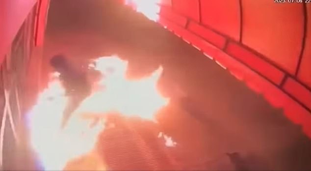 The store owner is said to have been involved in a dispute with his former girlfriend and her son, and now authorities are investigating if the old quarrel motivated the arson attack