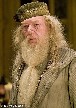 Dumbledore, played by Michael Gambon in the last six of eight Harry Potter films, is the headmaster of the wizarding school Hogwarts and a mentor to the titular character; Gambon seen in Harry Potter And The Goblet Of Fire (2005)