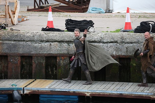 He joined Zendaya and Tom Holland in Burghead harbour