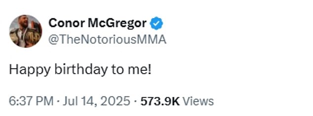 Instead of addressing the controversy, the Irishman wished himself a happy birthday