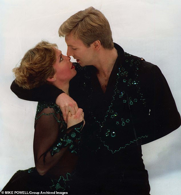 Both are in committed relationships - Jayne has been wed to Phil Christiansen since 1990, and Christopher was married twice before beginning a relationship with Karen Barber in 2011. Pictured skating when they were younger