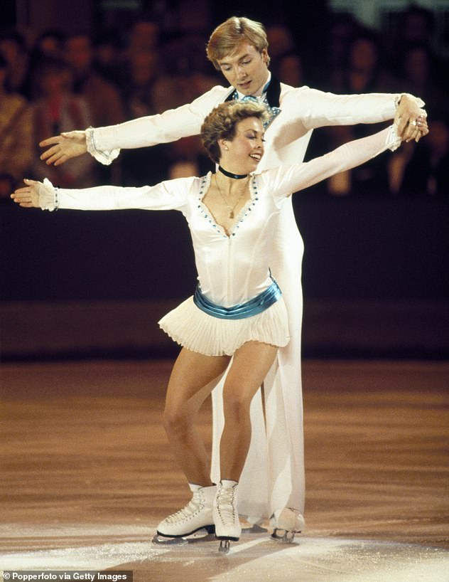 Suspicions about their relationship were roused as soon as they snagged the gold medal. Pictured at the St Ivel Gala in Richmond in 1983