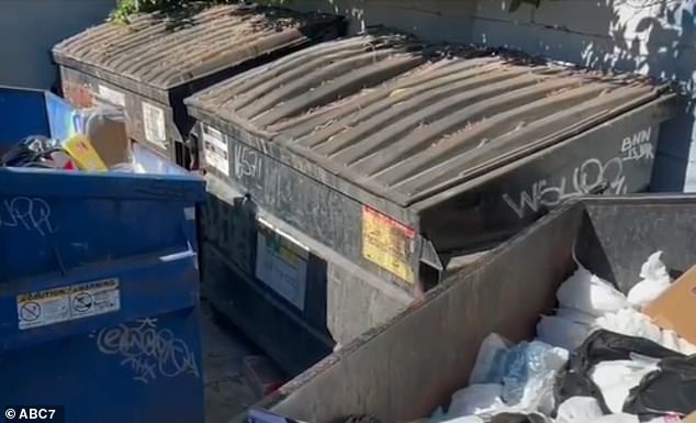 A bag with a headless torso was found stuffed into a duffel bag and tossed into this dumpster behind Ventura Boulevard and Rubio Avenue prior to Haskell's arrest