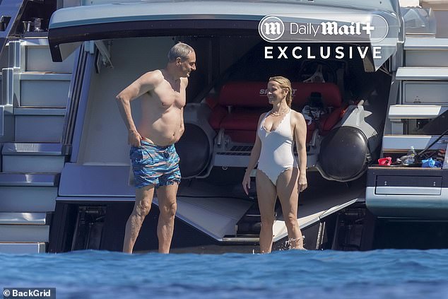 The couple were seen happily chatting during the day