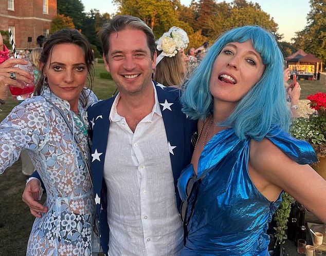 Sophia Hesketh, Prince Harry's rumoured first kiss, pictured in a blue wig and matching dress