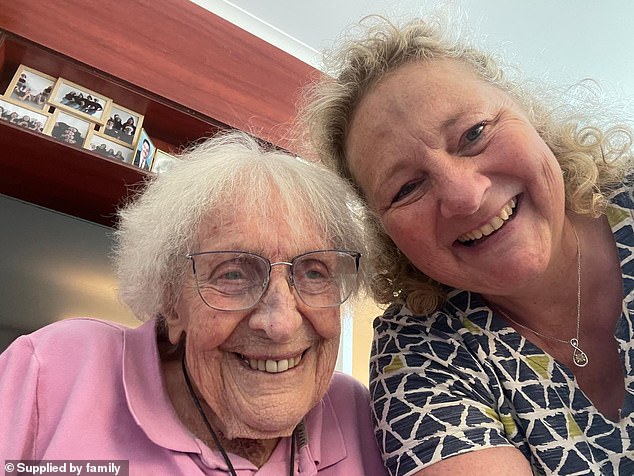 Jess is pictured with Marjorie, Alistair's adoptive mother who has welcomed her into the family