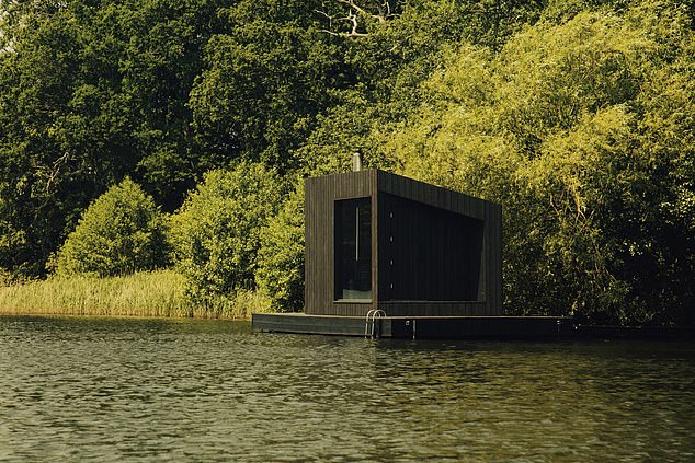 Facilities at Fritton Lake include this floating sauna. Members can also go paddleboarding or open water swimming