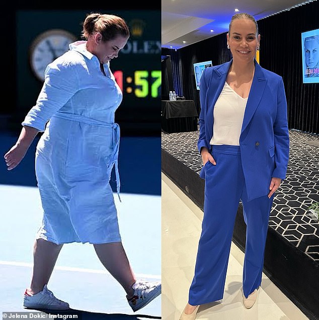 Jelena is now a commentator and expert analyst for Channel Nine at Wimbledon. She has also been sharing her recent weight-loss journey with fans after she shed 20kg in ten months