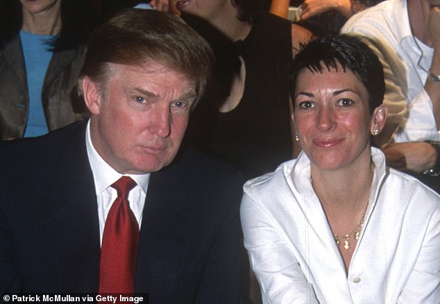 Donald Trump and Ghislaine Maxwell attend Anand Jon Fashion Show on September 18, 2000