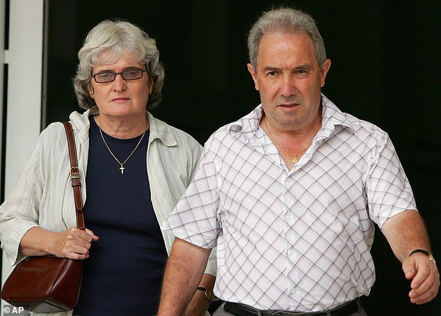 Peter's dad, Luciano Falconio (pictured with his wife Joan) has made a desperate plea for Murdoch to make a deathbed confession on the whereabouts of his son's body so that he and his wife can bury him