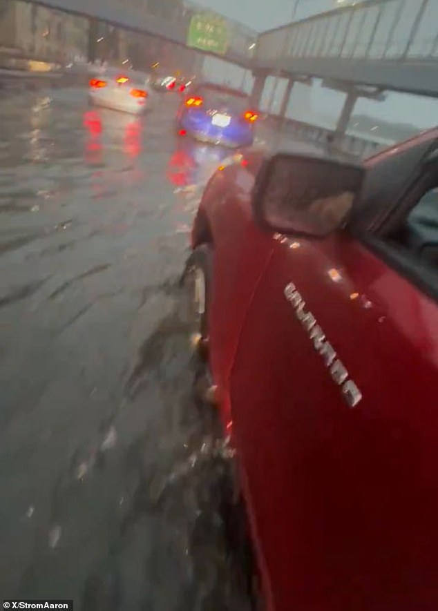 Residents were being urged to avoid driving through floodwaters and to get to higher ground