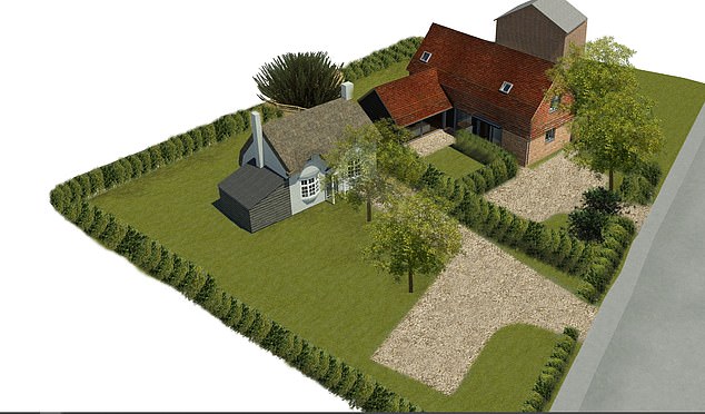 The cottage had been sold in April along with planning permission and they had expected something to be built to the side of the historic property (artist's impression)