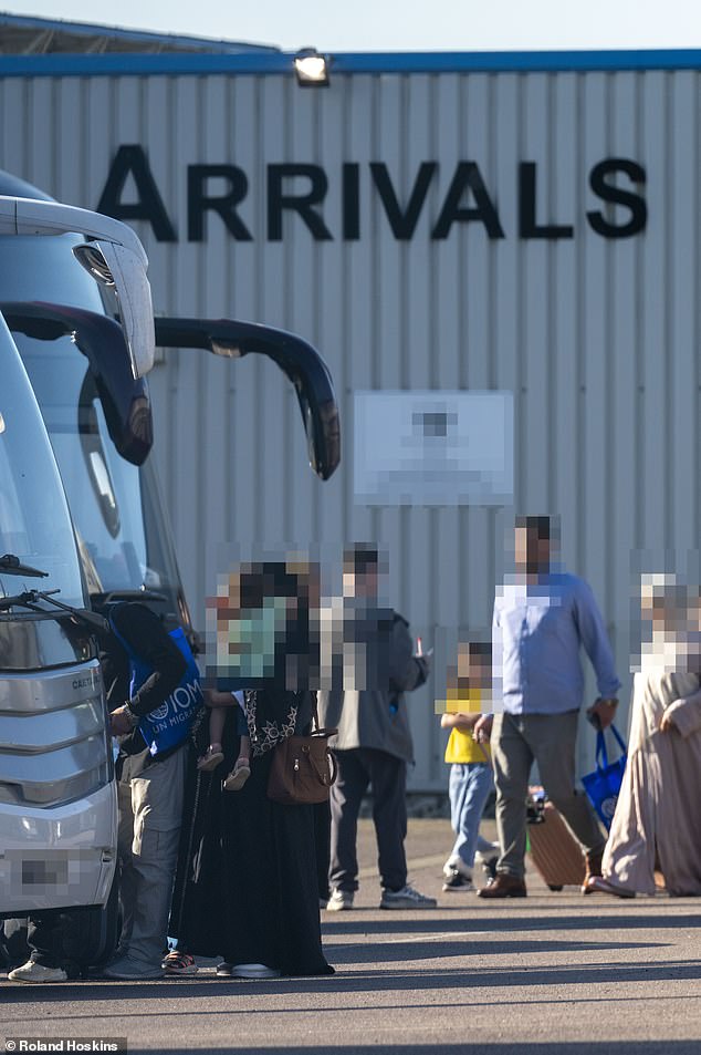 The Afghan migrants have been landing at Stansted around once a fortnight and are bussed from a private hanger