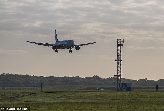 Flight Yu643 from Islamabad arrives at Stansted Airport on May 23 this year