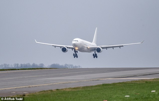 This unmarked Airbus 330-202, used as part of the clandestine scheme, touches down in Britain from Pakistan this year