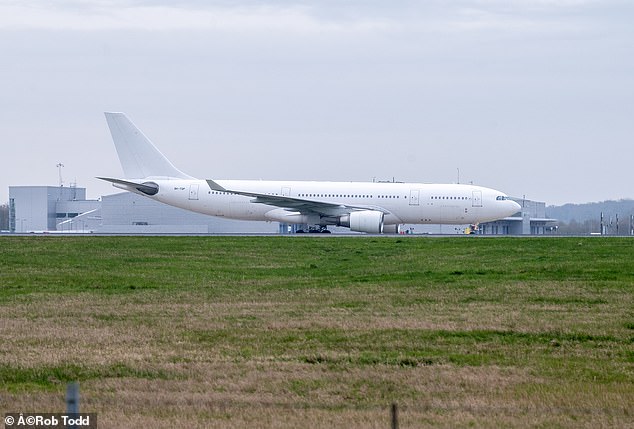 The migrants on board have been smuggled out of Afghanistan and flown to Stansted (pictured) from Islamabad