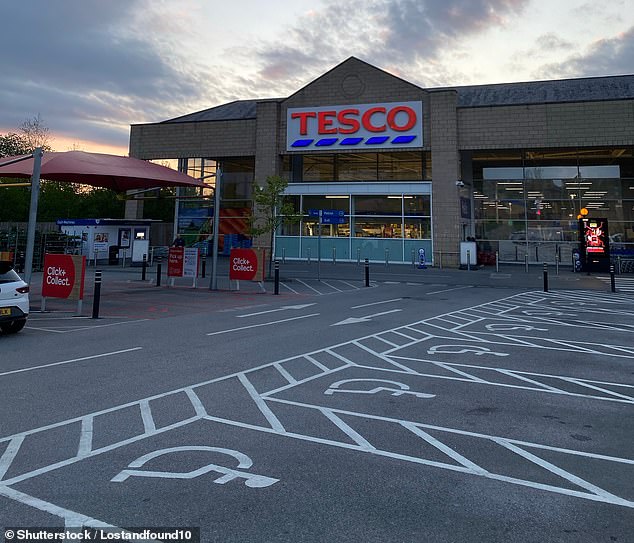 A charity is inviting disabled drivers and those they travel with to provide feedback on their experience of flagrant disabled bay rule breaking when visiting Tesco, Sainsbury's, Asda, Morrisons, Aldi and Lidl stores. Pictured: Skipton Tesco in North Yorkshire
