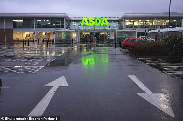 A report published in June estimates that for every disabled parking bay in the UK, there are currently 52 permit holders, with many reporting a daily scramble to access the limited spaces available. Pictured: Asda car park in Cornwall