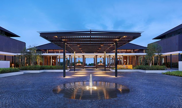 And despite staying in a huge sea view room at the Radisson Blu (pictured), a five-star hotel, they decided to leave early and jet to Dubai instead