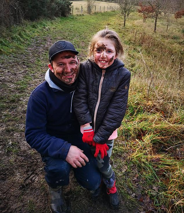 Stuart Field with his daughter Courtney during happier times, before she was pulled out of school