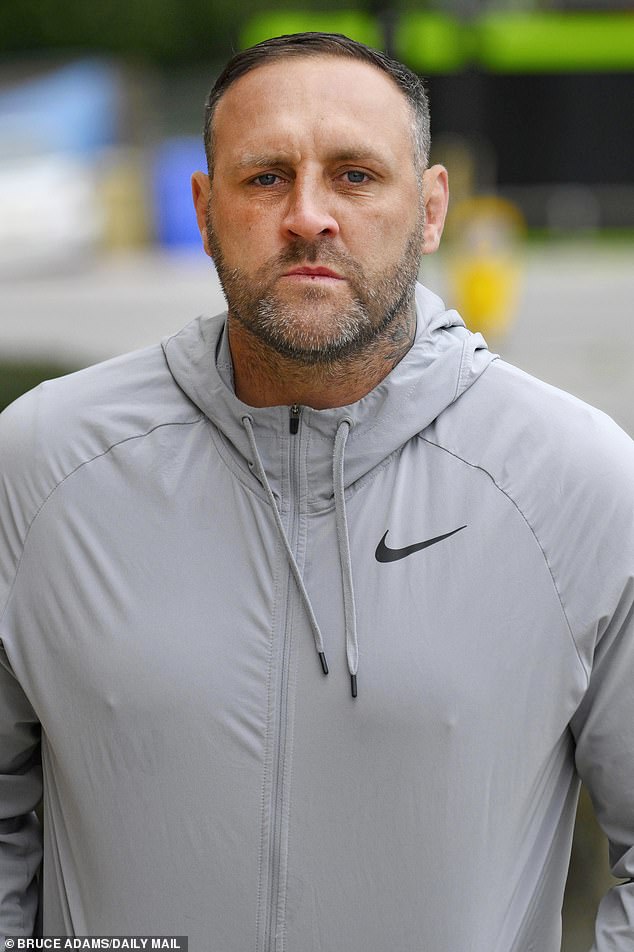 Former Great Britain rugby league star Gareth Hock pictured arriving at court in 2023 after he was charged with rape, assault and coercive control