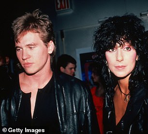 Cher has dated a number of younger men, including the late Val Kilmer and his Top Gun co-star Tom Cruise; Pictured in New York City in June 1982