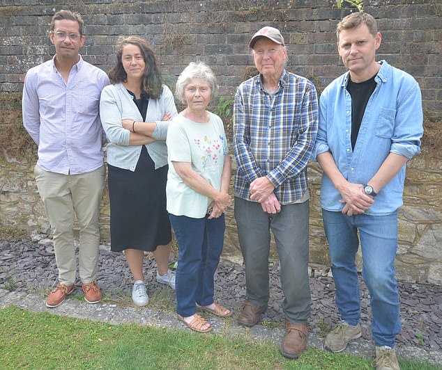 Pictured: Justin Quinn (right) with members of campaign group Friends of the Tunbridge Wells Cemetery
