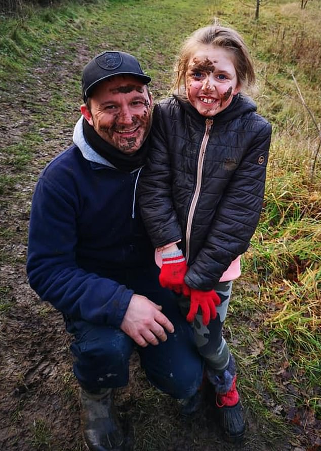 Stuart Field with his daughter Courtney during happier times, before she was pulled out of school